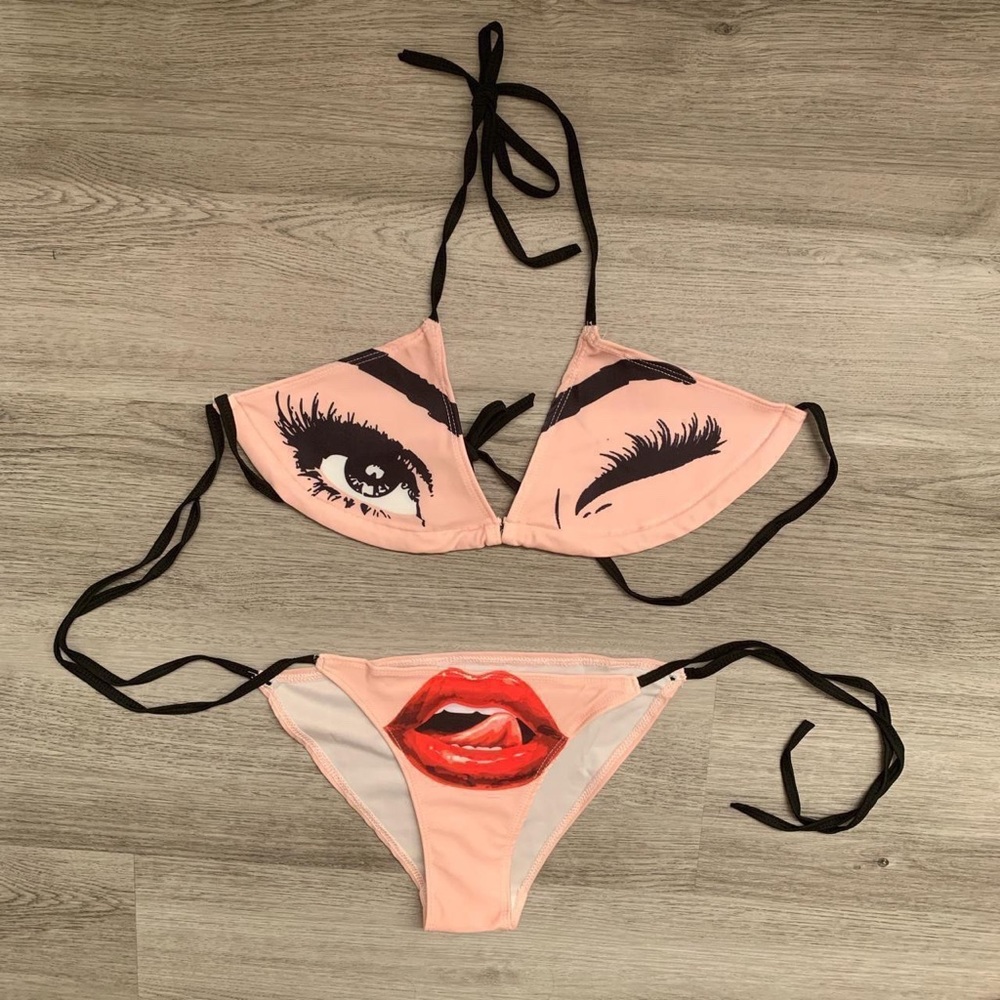 Abstract Funky Sexy Fun Face Bikini